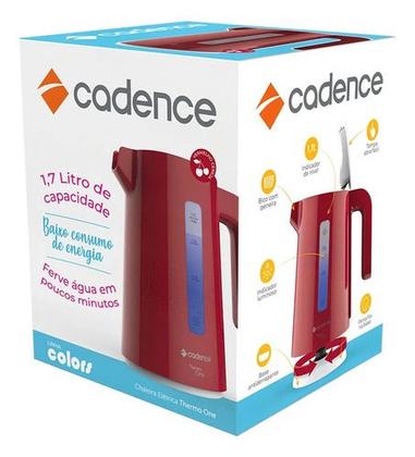 Imagem de Chaleira Elétrica Thermo One Colors 1,7l Vermelha Cadence 220v