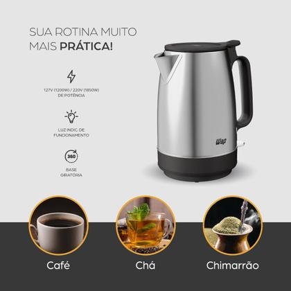 Imagem de Chaleira Elétrica Wap 1850W WCE2 Portátil Aço Inox 1,7L 220V