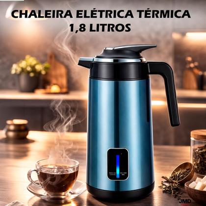 Imagem de Chaleira Inox 1.8L com Aquecimento Rápido e Conservação de Calor 1000W