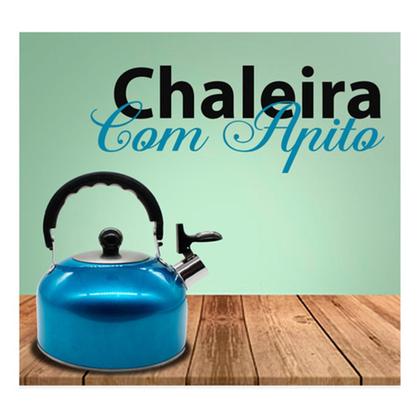 Imagem de Chaleira Inox 1,5 Litros Com Apito Bule Termico Grande Gold Plus Cafe Cha Agua Luxo