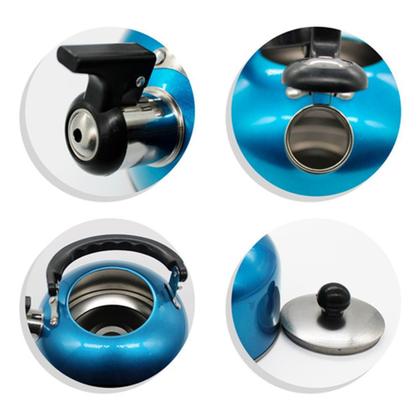 Imagem de Chaleira Inox 1,5 Litros Com Apito Bule Termico Grande Gold Plus Cafe Cha Agua Luxo