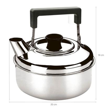 Imagem de Chaleira Inox 2 Litros Tradicional Fogão de Indução Cabo Baquelite sem Apito Zanella