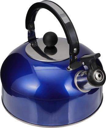 Imagem de Chaleira inox color com alça e bico com apito 2l para água café chá