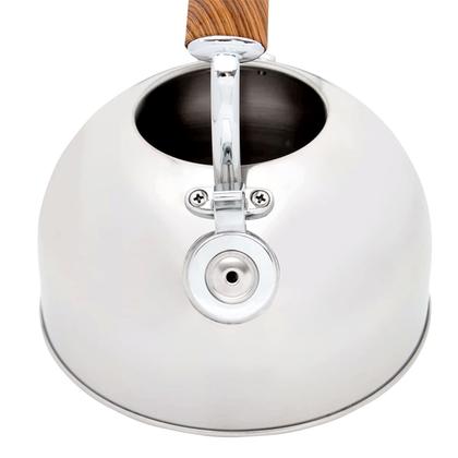 Imagem de Chaleira Inox Com Alça Bambu 2,5l Com Apito 7101 - Mimo Style