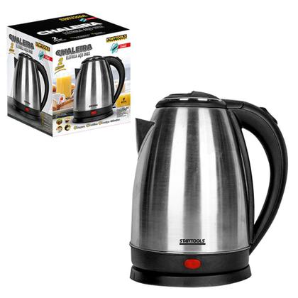 Imagem de Chaleira Jarra Elétrica 2 Litros Inox 220V 1500W Desligamento Automático Café Chá Água Cozinha