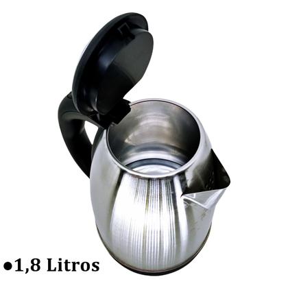 Imagem de Chaleira Jarra Elétrica Térmica Fix 1.8L 220 E 127 V Com Fundo Removível 1000W Em Inox 