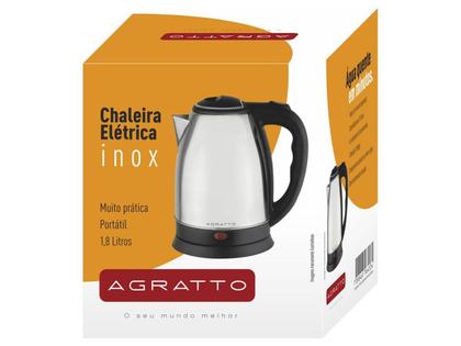 Imagem de Chaleira Jarra Elétrica Térmica Inox 1,8 Litros Reforçada Inmetro Agratto Ce