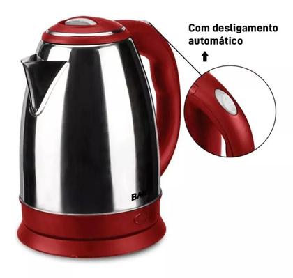 Imagem de Chaleira Leiteira Elétrica Jarra 1100w Inox 110v 1,8l