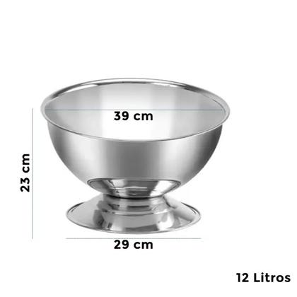 Imagem de Champanheira Grande De Inox 6 Garrafas Balde De Gelo 12 Lts