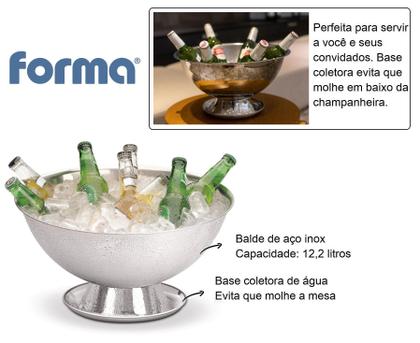Champanheira Inox Grande 12,2 Litros Com Base Coletora De Água Balde De Gelo Gigante Para Festas Eventos Restaurante Alto Padrão Qualidade Forma Inox - FORMA UTILIDADES Imagem de Champanheira Inox Grande 12,2 Litros Com Base Coletora De Água Balde De Gelo Gigante Para Festas Eventos Restaurante Alto Padrão Qualidade Forma Inox