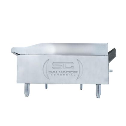 Imagem de Chapa Americana Profissional 120cm a Gás 8mm Lisa Inox com Pé CGP120 - Venâncio