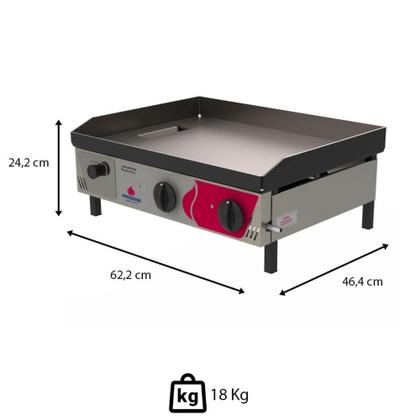 Imagem de Chapa Bifeteira A Gás Progás PR-650G STYLE 59 x 44cm Para Lanches Em Aço Inox Escovado P28661