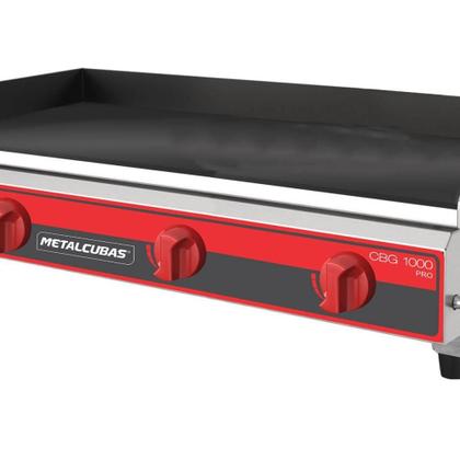 Imagem de Chapa Bifeteira Profissional A Gás Metalcubas CBG 1000 PRO 9,5mm Área 100x52,5cm 12030G(10348)