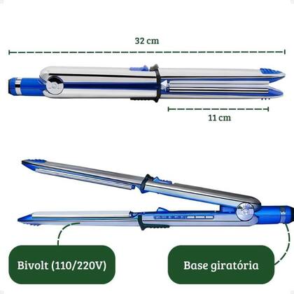 Imagem de Chapa Cerâmica Chapinha Profissional Titanium 465F Bivolt 110/220V Original Premium