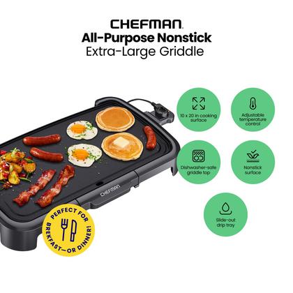 Imagem de Chapa Elétrica Chefman XL com Controle de Temperatura Removível