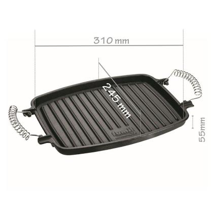 Imagem de Chapa Grill Retangular Alça Espiral Panela Mineira 31x24,5cm