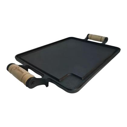 Imagem de Chapa lisa rechaud a alcool ferro fundido 1 chama 28x24cm