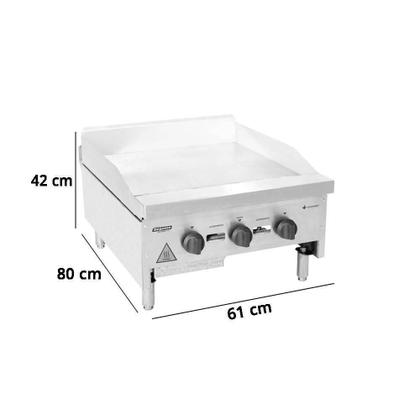 Imagem de Chapa para Lanches à Gás 2 Queimadores 60 cm Modelo Americano Venancio