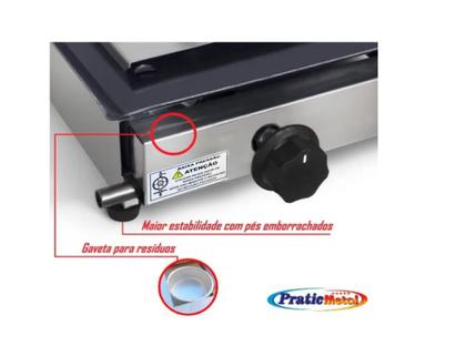 Imagem de Chapa sanduicheira para Lanches 60x30 cm à Gás C/Prensa