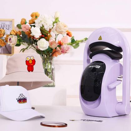 Imagem de Chapéu automático 3 em 1 da máquina de prensa térmica AKEYDIY para bonés roxos