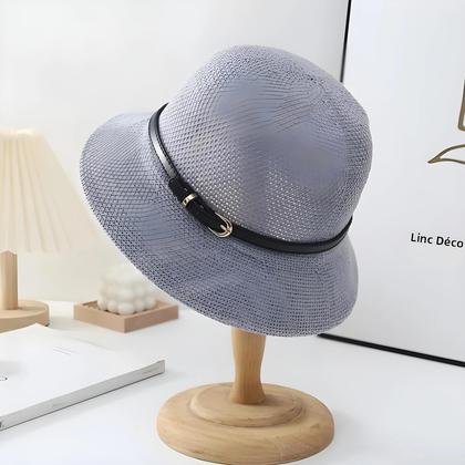 Imagem de Chapéu Balde de Algodão Feminino - Proteção Solar para Verão com Cinto