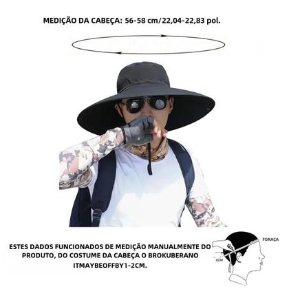 Imagem de Chapéu Balde Masculino com Aba Grande - Secagem Rápida, Proteção Solar e Estilo Casual