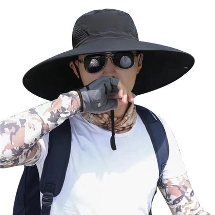 Imagem de Chapéu Balde Masculino com Aba Grande - Secagem Rápida, Proteção Solar e Estilo Casual