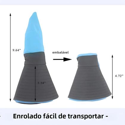 Imagem de Chapéu Bob Feminino de Aba Larga com Proteção UV UPF 50+ - Balde com Alça de Corrente