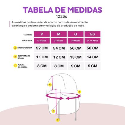 Imagem de Chapéu Boné Bebê Infantil Proteção Solar Com Aba E Cordinha