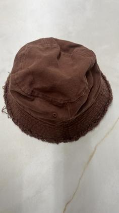 Imagem de Chapéu Bucket Cotelê Unissex Aba Desfiada Estilo Vintage Streetwear Cor:Marrom