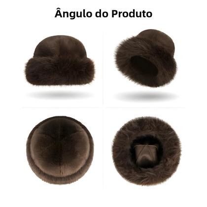 Imagem de Chapéu Bucket Feminino De Pelúcia Grossa, Macio E À Prova De Frio, Cor Sólida, Outono Inverno