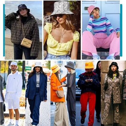 Imagem de Chapéu Bucket Hat Azul Claro Masculino E Feminino Liso, Boné