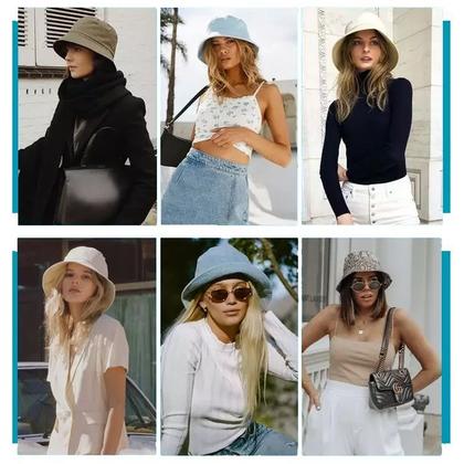 Imagem de Chapéu Bucket Hat Feminino Rosa Claro Liso Confortável, Boné