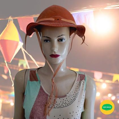 Imagem de Chapéu Cabana Vaqueiro UNISSEX  Festa Junina Vaquejada  Aba Média Couro Semirrígido