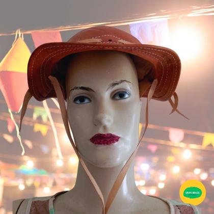 Imagem de Chapéu Cabana Vaqueiro UNISSEX  Festa Junina Vaquejada  Aba Média Couro Semirrígido