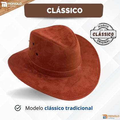 Imagem de Chapéu Country Ana Castela Peão Boiadeiro Americano Sertanejo Barretos Vaqueiro Camurça Premium Infantil Tradicional