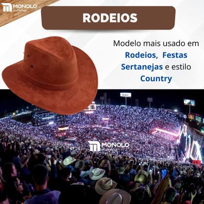 Imagem de Chapéu Country Ana Castela Peão Boiadeiro Americano Sertanejo Barretos Vaqueiro Camurça Premium Infantil Tradicional