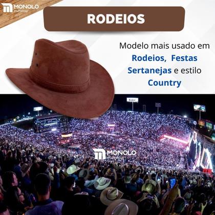 Imagem de Chapéu Country Ana Castela Peão Boiadeiro Americano Sertanejo Barretos Vaqueiro Camurça Premium Infantil Tradicional