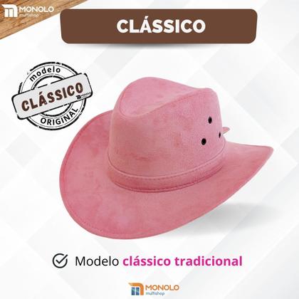 Imagem de Chapéu Country Ana Castela Peão Boiadeiro Americano Sertanejo Barretos Vaqueiro Camurça Premium Infantil Tradicional
