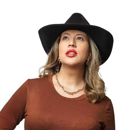 Imagem de Chapéu Country Camurça Flocado Preto Aba Média Unissex Linha Gustavo Lima