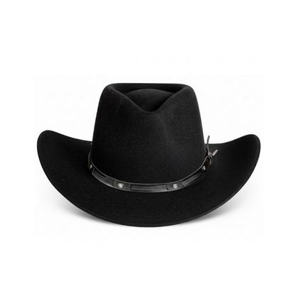 Imagem de Chapéu Country Camurça Flocado Preto Aba Média Unissex Linha Gustavo Lima