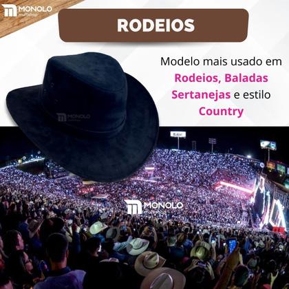 Imagem de Chapéu Country Cowboy Feminino Boiadeira Vaqueiro Festa Junina Barretos Rodeio Peão Pegweb Camurça Premium