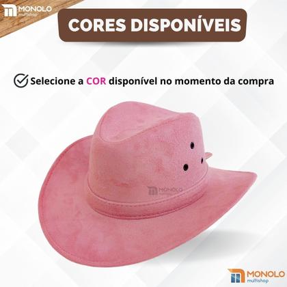 Imagem de Chapéu Country Cowboy Feminino Boiadeira Vaqueiro Festa Junina Barretos Rodeio Peão Pegweb Camurça Premium