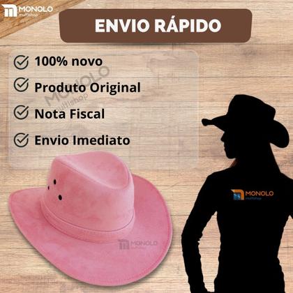 Imagem de Chapeu Country Feminino Boiadeira Vaqueiro Festa Rodeio Cowboy