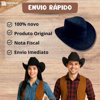 Imagem de Chapéu Country Feminino Masculino Festa Junina Caipira Rodeio Unissex Boiadeira Rodeio Sertanejo Cowboy MONOLO