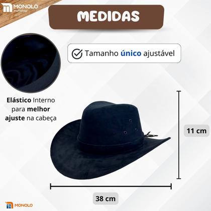 Imagem de Chapéu Country Feminino Masculino Festa Junina Caipira Rodeio Unissex Boiadeira Rodeio Sertanejo Cowboy MONOLO
