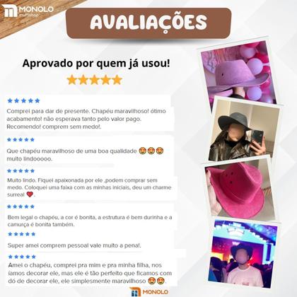 Imagem de Chapéu Country Feminino Masculino Festa Junina Caipira Rodeio Unissex Boiadeira Rodeio Sertanejo Cowboy MONOLO