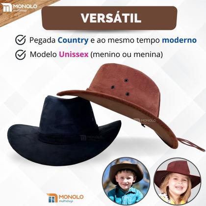 Imagem de Chapeu Country Infantil Cowboy Menino Menina Criança Peão Boiadeira Vaqueiro Festa Barretos