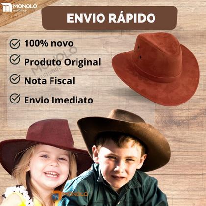 Imagem de Chapeu Country Infantil Cowboy Menino Menina Criança Peão Boiadeira Vaqueiro Festa Barretos