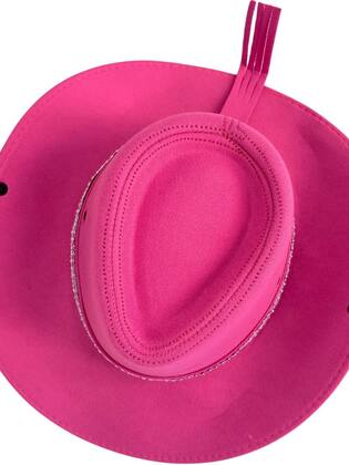 Imagem de Chapéu cowboy boiadeira de camurça com faixa personalizada estilo Ana Castela qualidade premium